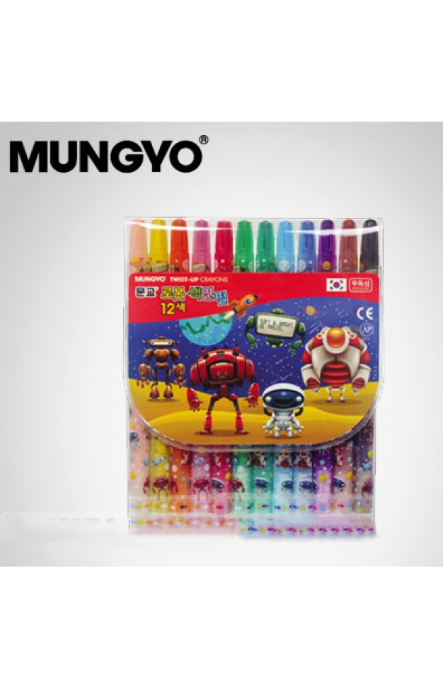 Mungyo Twist up Crayons 12 colour MTC 12